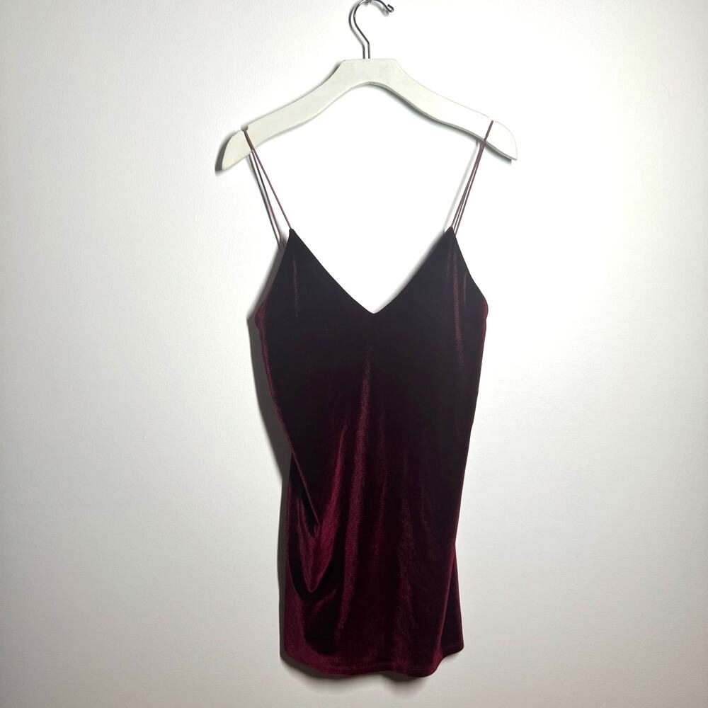 TOBI Dress Women S/P Maroon Red Velvet Holiday Date Night Dark Romantic Y2K Club